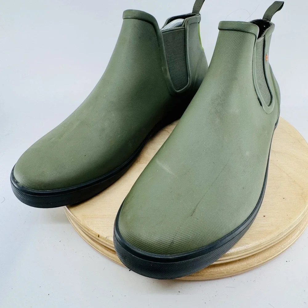 BOGS Kicker Rain Chelsea Boots Womens 10 Olive Green Waterproof Ankle Shoes